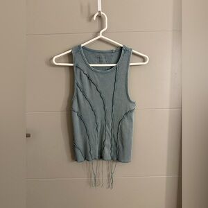 BDG Light Blue Fringe Tank Top
